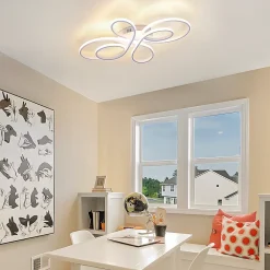 NETTLIFE Plafonnier LED plafonnier salon : 30W 40cm lampe cuisine plafonnier en blanc 3000K