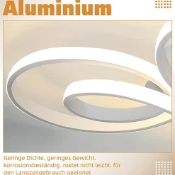 NETTLIFE Plafonnier LED plafonnier salon : 30W 40cm lampe cuisine plafonnier en blanc 3000K