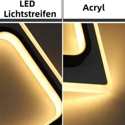 NETTLIFE Plafonnier LED Plafonnier Couloir Blanc Chaud 16w Lampe De Chambre Moderne Noir