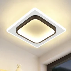 NETTLIFE Plafonnier LED Plafonnier Couloir Blanc Chaud 16w Lampe De Chambre Moderne Noir