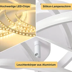 NETTLIFE Plafonnier LED pour chambre à coucher - 28 W, 3 000 K, blanc chaud, lampe de couloir, blanc