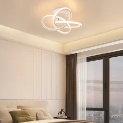 NETTLIFE Plafonnier LED pour chambre à coucher - 28 W, 3 000 K, blanc chaud, lampe de couloir, blanc