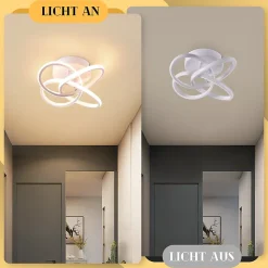 NETTLIFE Plafonnier LED pour chambre à coucher - 28 W, 3 000 K, blanc chaud, lampe de couloir, blanc