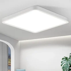 NETTLIFE Plafonnier LED plat 23CM 6500K 18W carré chambre blanc LED intégré en permanence