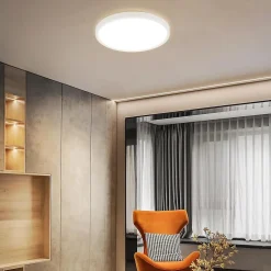 NETTLIFE Plafonnier LED plafonnier salle de bain 30cm lampe de chambre rond blanc 24W lampe de couloir 3000K