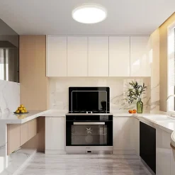 NETTLIFE Plafonnier LED plafonnier salle de bain 30cm lampe de chambre rond blanc 24W lampe de couloir 3000K