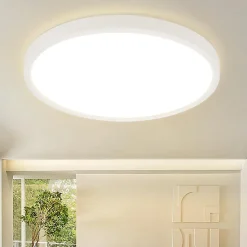 NETTLIFE Plafonnier LED plafonnier salle de bain 30cm lampe de chambre rond blanc 24W lampe de couloir 3000K