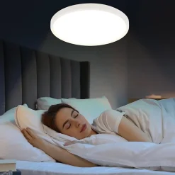 NETTLIFE Plafonnier LED plafonnier salle de bain 30cm lampe de chambre rond blanc 24W lampe de couloir 3000K