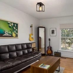 NETTLIFE Plafonnier LED Rétro Noir Lampe Industrielle pour Chambre Salon Lampe Vintage en Métal pour Couloir Salle à Manger 40 W