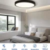 NETTLIFE Plafonnier LED Rond Noir 24 W Moderne LED Blanc Neutre 4000 K IP44 Ultra Fin Diamètre 23 cm pour Cuisine Bureau Salon