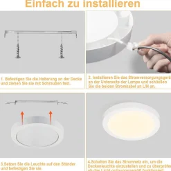 NETTLIFE Plafonnier LED Rond Moderne Blanc Lampe de Couloir 3000K 18W IP44 Étanche pour Cuisine Bureau Salle de Bain d'Enfant