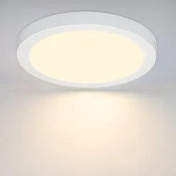 NETTLIFE Plafonnier LED Rond Moderne Blanc Lampe de Couloir 3000K 18W IP44 Étanche pour Cuisine Bureau Salle de Bain d'Enfant