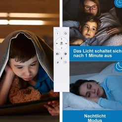 NETTLIFE Plafonnier LED Salon Noir Lampe de 33 W Dimmable avec Télécommande Lampe Design Moderne Lampe Ronde pour Chambre Couloir