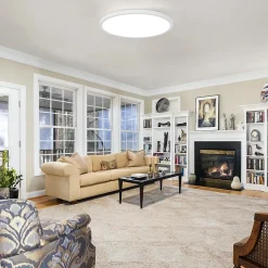 NETTLIFE plafonnier LED salle de bain 30cm lampe chambre lampe cuisine plate 4000K 18W lampe salle de bain IP44