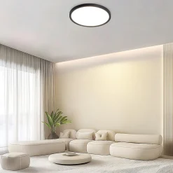 NETTLIFE Plafonnier LED Salle de bain Plat 30CM 24W Rond Plafonnier Cuisine Non-variable