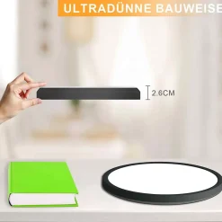 NETTLIFE Plafonnier LED Salle de bain Plat 30CM 24W Rond Plafonnier Cuisine Non-variable