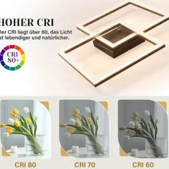 NETTLIFE Plafonnier LED salon noir 3000K blanc chaud moderne cristal chambre lampe 24W pour cuisine chambre couloir