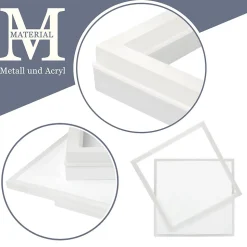 NETTLIFE Plafonnier LED Salon Chambre Lampe Dimmable avec Télécommande 42W Design Moderne Carré Blanc en Acrylique pour Cuisine