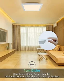 NETTLIFE Plafonnier LED Salon Panneau Blanc Plat 60x60cm 40w Lampe De Plafond Rectangulaire 3000k