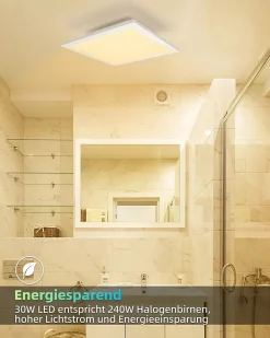 NETTLIFE Plafonnier LED Salon Panneau Blanc Plat 60x60cm 40w Lampe De Plafond Rectangulaire 3000k