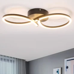 NETTLIFE Plafonnier LED Salon 24W Moderne Créatif Noir Lampe Cuisine 3000K Blanc Chaud