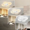 NETTLIFE Plafonnier LED Salon Dimmable 70W avec télécommande 5 anneaux Blanc Moderne Acrylique Dimmable