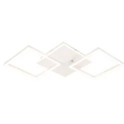 NETTLIFE Plafonnier LED Salon Blanc Dimmable Carré Moderne 32w Avec Télécommande