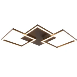 NETTLIFE Plafonnier LED Salon Noir Dimmable Carré Moderne 36w Avec Télécommande