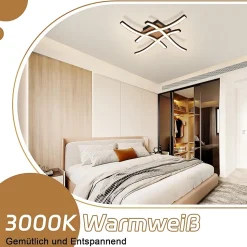 NETTLIFE plafonnier LED 24W bois 3000K blanc chaud design moderne métal noir