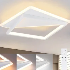 NETTLIFE Plafonnier LED 40W moderne lampes salon chambre dimmable avec télécommande blanc design cuisine lampe pour couloir