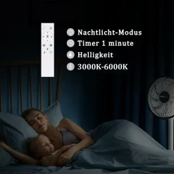 NETTLIFE Plafonnier LED 40W moderne lampes salon chambre dimmable avec télécommande blanc design cuisine lampe pour couloir