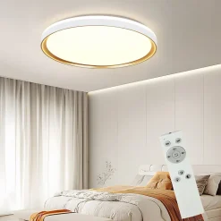 NETTLIFE Plafonnier LED 18W 30cm à Coucher Dimmable avec Télécommande Cuisine Lampe de Cuisine Moderne Ronde pour Couloir de