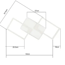 NETTLIFE Plafonnier LED 48W Lampe de Salon Dimmable avec Télécommande Design Moderne Chambre Blanc pour Cuisine Couloir Bureau