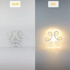 NETTLIFE Plafonnier LED 17W, 3000K 27x12cm Petite Lampe de Couloir Moderne Blanc Chaud Blanc Géométrie Design pour Studio Entrée