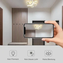 NETTLIFE Plafonnier LED 17W, 3000K 27x12cm Petite Lampe de Couloir Moderne Blanc Chaud Blanc Géométrie Design pour Studio Entrée