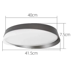 NETTLIFE Plafonnier LED 36W, 3000K-6000K, 41,5x41,5x7,5 cm Dimmable Noir avec Télécommande Rond Moderne pour Cuisine Couloir