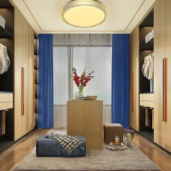 NETTLIFE Plafonnier LEDavec télécommande à intensité variable 18W, diamètre 30cm, ciel étoilé en cristal moderne,