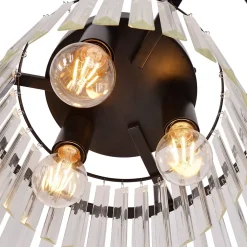 NETTLIFE Plafonnier pour chambre à coucher, salon, lampe de chambre noire E27, lampe de salon moderne