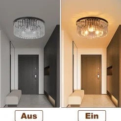 NETTLIFE Plafonnier pour chambre à coucher, salon, lampe de chambre noire E27, lampe de salon moderne