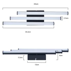 NETTLIFE Plafonnier salon chambre moderne lampe noir 18W design intérieur 3000K blanc chaud