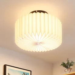 NETTLIFE Plafonnier salon plafonnier vintage - lampe de cuisine blanche abat-jour papier design industriel G9