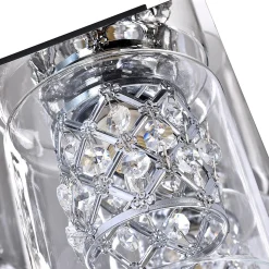 NETTLIFE Plafonnier Salon Moderne Cristaux G9 Avec Abat-jour En Verre Lampe De Chambre