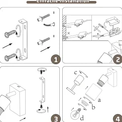 NETTLIFE Plafonnier Spot 1 Flamme Noir Industriel E14 Plafonnier Pour Salon