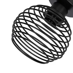 NETTLIFE Plafonnier vintage plafonnier 2 lampes de couloir rétro noir E27 max.40W Sans ampoules