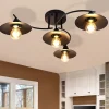 NETTLIFE Plafonnier Vintage E27 Rétro Noir Lampe Industrielle Couloir Lampe Intérieur Chambre Lampe Salle à Manger Éclairage