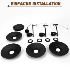 NETTLIFE Plafonnier Vintage E27 Rétro Noir Lampe Industrielle Couloir Lampe Intérieur Chambre Lampe Salle à Manger Éclairage