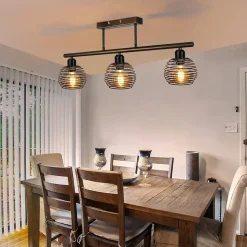 NETTLIFE Plafonnier Vintage Rétro 25W E27 Lampe Industrielle Lampe Design Noire pour Salon Salle à Manger Salle d'étude