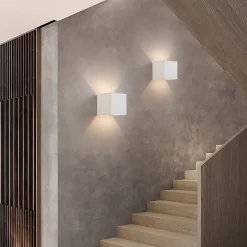 NETTLIFE Set de 2 Lampes Murales LED Ext, Blanc Chaud IP65, pour Maison, Chambre à Coucher, Cage d Escalier