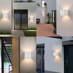 NETTLIFE Set de 2 Lampes Murales LED Ext, Blanc Chaud IP65, pour Maison, Chambre à Coucher, Cage d Escalier