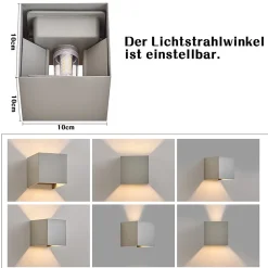 NETTLIFE Set de 4 Lampes Murales LED Ext, Blanc Chaud IP65, Anthracite, pour Maison, Cage d Escalier